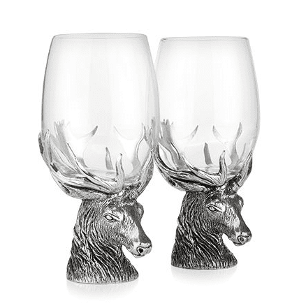 AE Williams Stag Wine Glass Pair