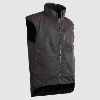 Styx Mill Oilskin Wax Sleeveless Fur Lined Vest - Brown