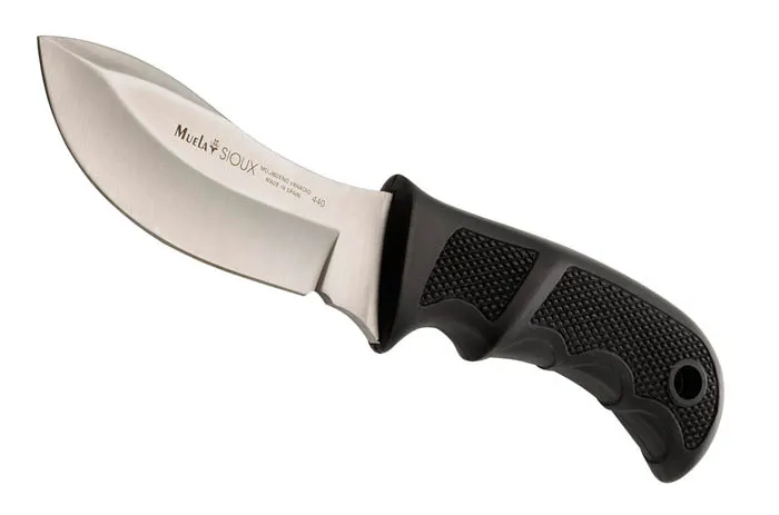 Muela Sioux 10G Skinner Drop Point Knife - Black Handle