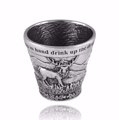 A E Williams Pewter Highland Scene Dram Cup