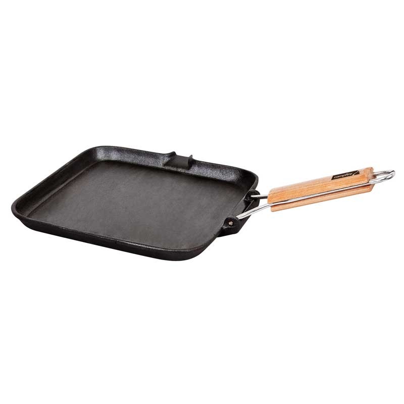 Campfire Square Frypan Flat with Folding Handle 28cm