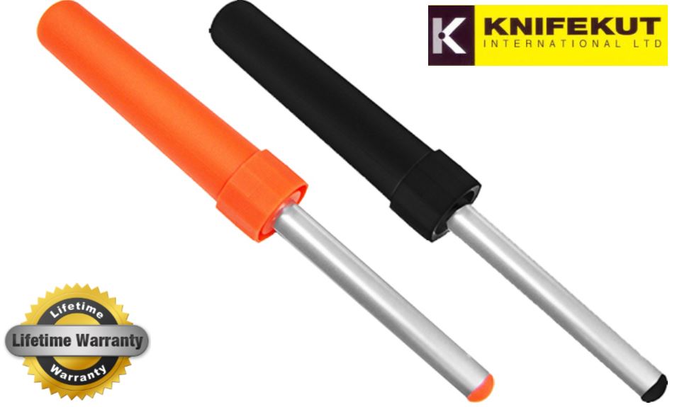 Knifekut 4″ Diamond Switch Steel Sharpener Fluoro Orange Or Black