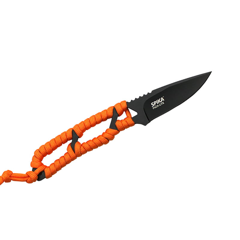 Spika Pack-Lite Fixed Blade With Orange Paracord - Black