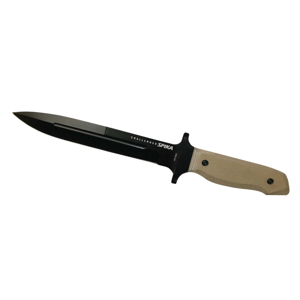 Spika Challenger Sticker Fixed Blade Knife - Steel Blade