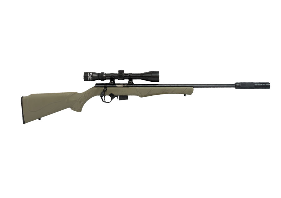 Rossi 8122 .22LR Bolt Action Package - Green includes 3-9X40 Scope & Suppressor