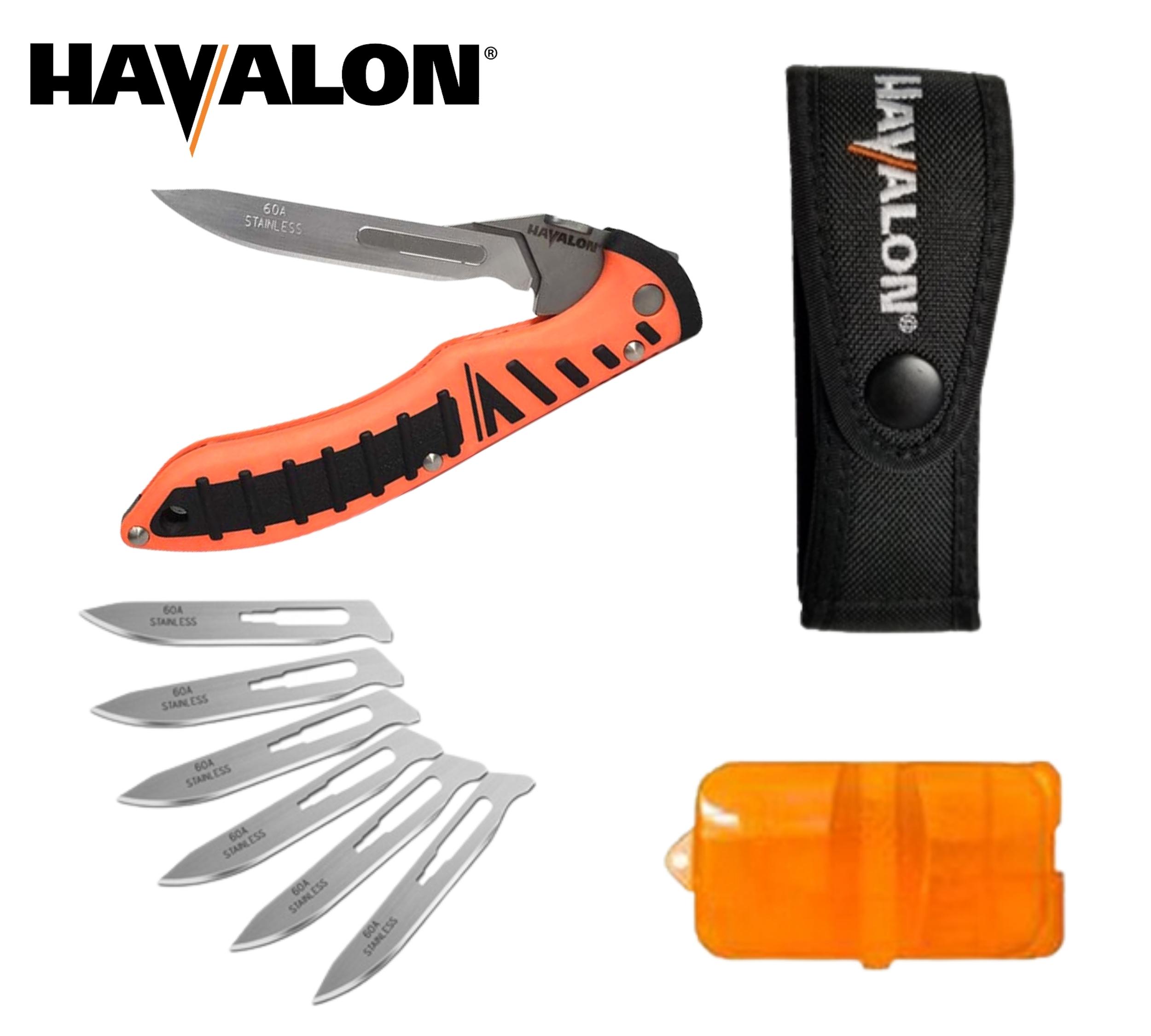 Havalon Folding Knife Piranta Forge Orange Stainless Set