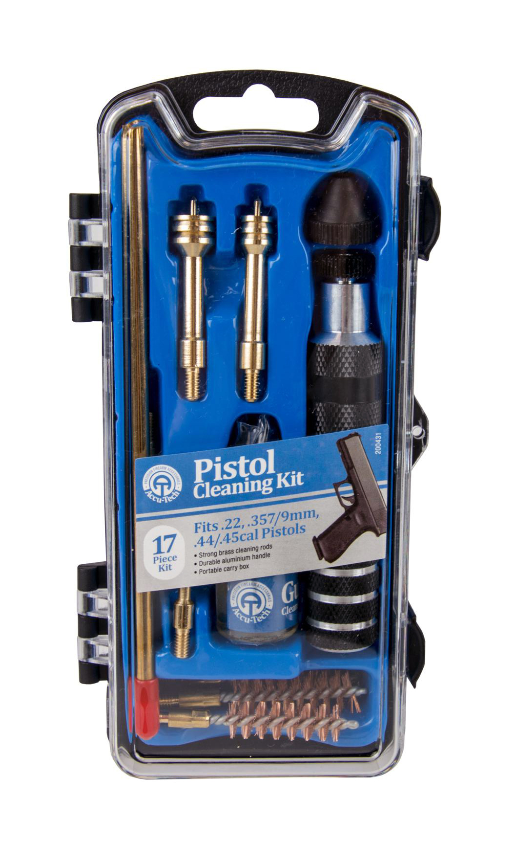 Accu-Tech 17 Piece Pistol Cleaning Kit - .22, .357/9mm and .44/.45 cal