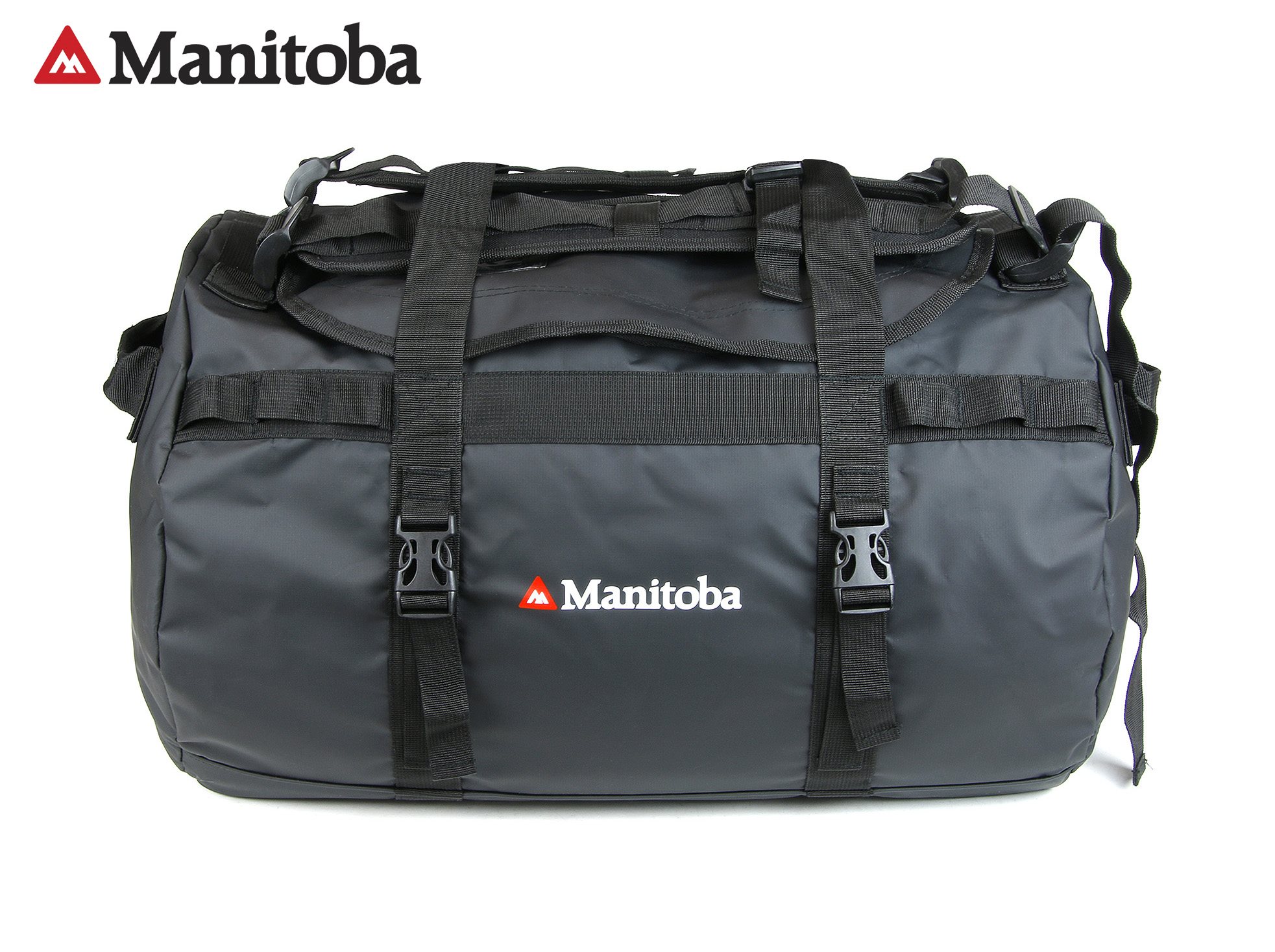 Manitoba 60L Gear Bag - Splashproof Travel Backpack/Duffle Bag - Black