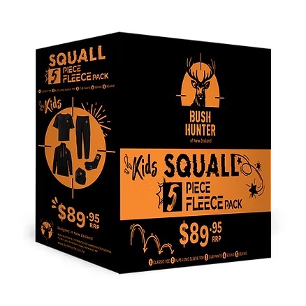 Bush Hunter Kids Squall Fleece Clothing Pack - Black