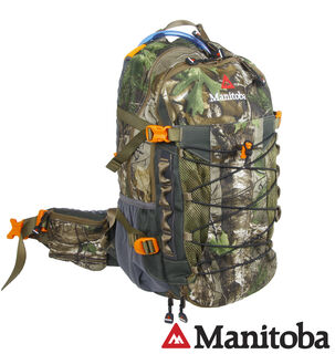 Manitoba 25 Litre Adventure Pack with Rifle Scabbard & Bladder - Realtree Camo