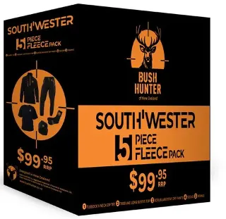 Bush Hunter South Wester 5 Piece Fleece Clothing Pack - Black